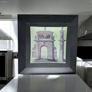 Vintage Italian Renaissance Garden Gate Florence Architectural Wall Art 17x17